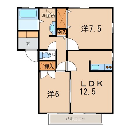 相馬駅 徒歩16分 2階の物件間取画像